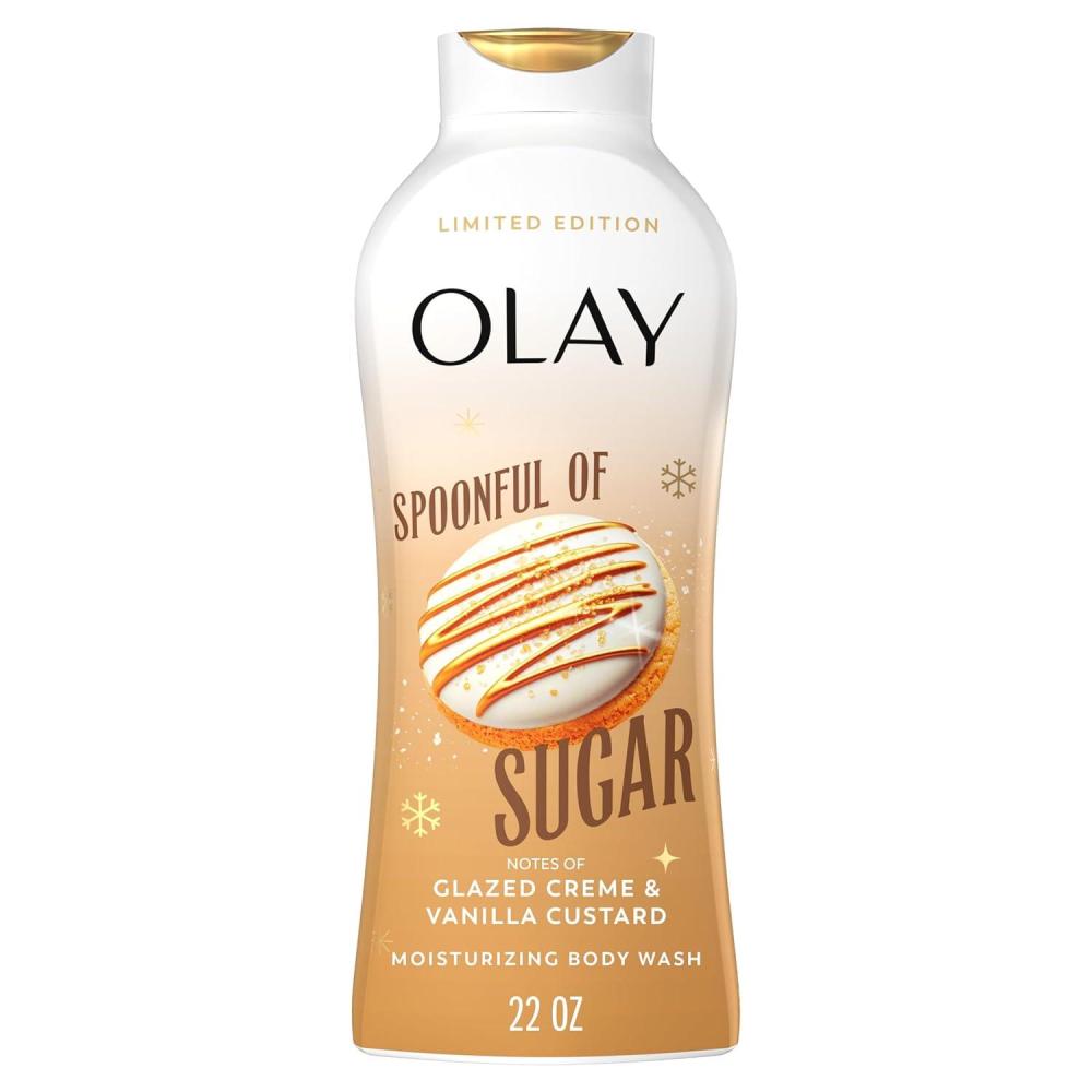 imageOlay Body Wash for Women Hydrating ampamp Moisturizing Holiday Edition With Plant Based Cleansers B3 Complex For All Skin Types Fireside Fir with Fresh Spruce ampamp Sandalwood Scent 22 fl ozSpoonful of Sugar with Glazed Crme  Vanilla Custard