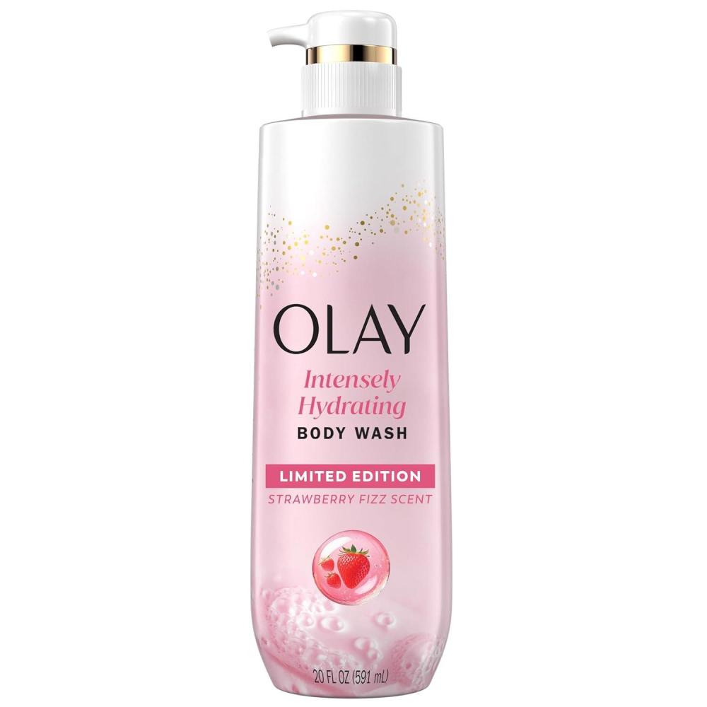 imageOlay Body Wash for Women Intensely Hydrating ProHyaluronic Acid Serum Complex Renews Moisture Vitamin B3 Lameller Technology For All Skin Types Strawberry Summer Fizz Scent 20 fl ozStrawberry Fizz