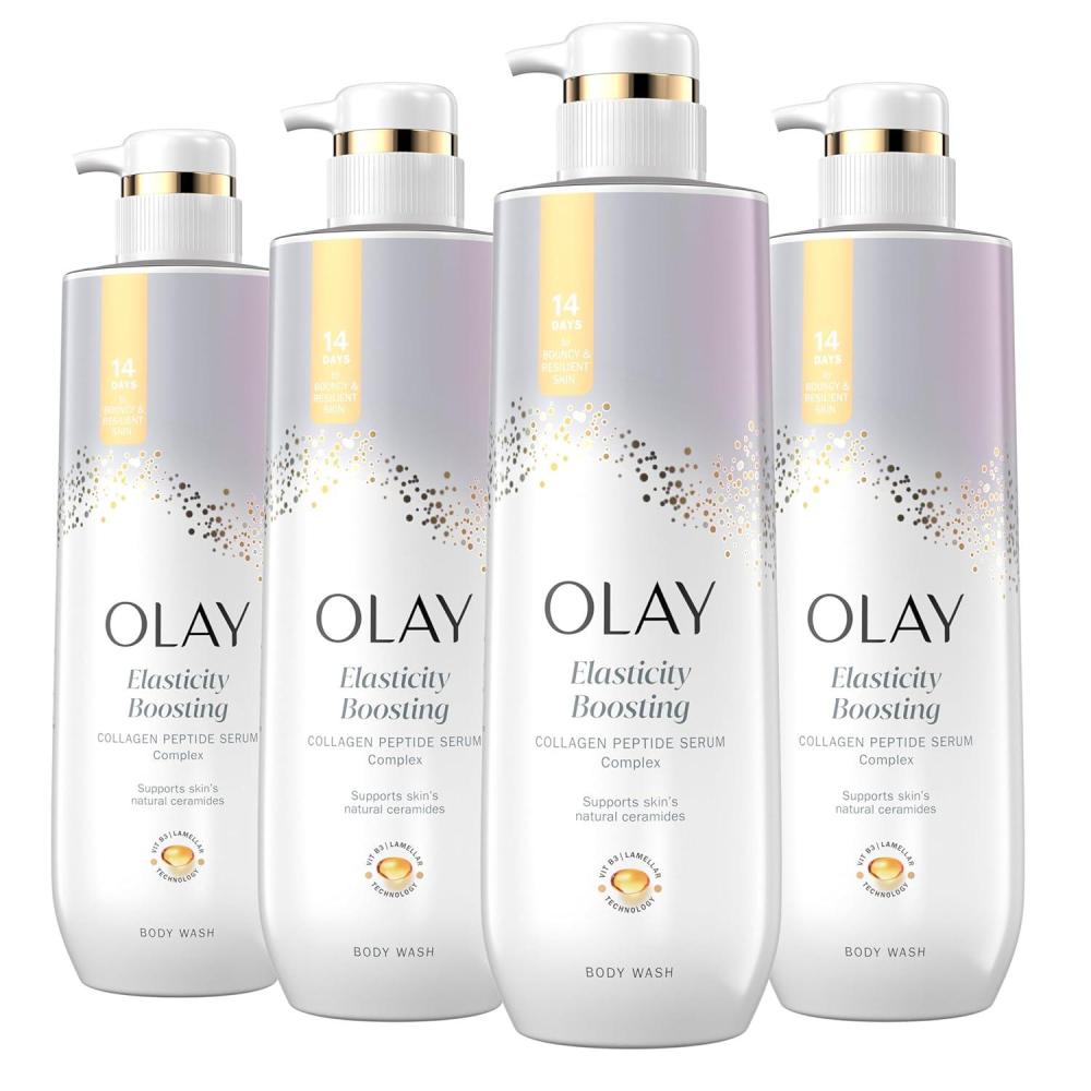 imageOlay Body Wash for Women Regenerist Smoothing Niacinamide Serum Complex Renews Moisture Free of Parabens ampamp Phthalates Vitamin B3 Lameller Technology For All Skin Types 20 fl oz Pack of 4Vitamin B3 and Collagen 20 fl oz Pack of 4