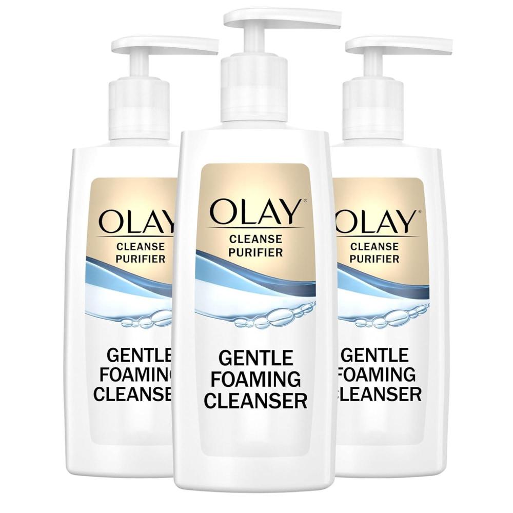 imageOlay Face Cleanser Gentle Foaming Face Wash for Sensitive Skin  FragranceFree OilLess SoapFree GlycerinBased Formula Daily Cleansing without Irritation 67 Oz  3 Pack