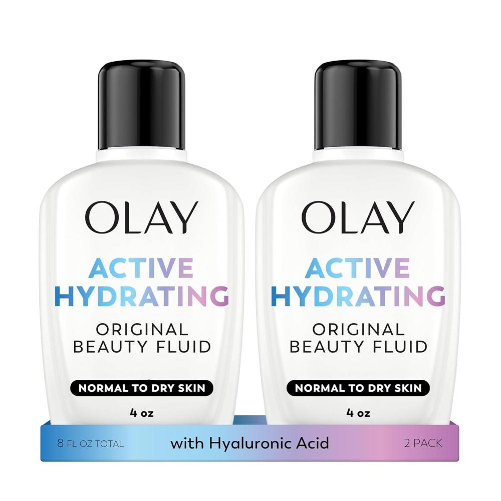 imageOlay Face Moisturizer Active Hydrating Beauty Fluid Lotion Original Facial Moisturizer 4 Oz Pack of 2