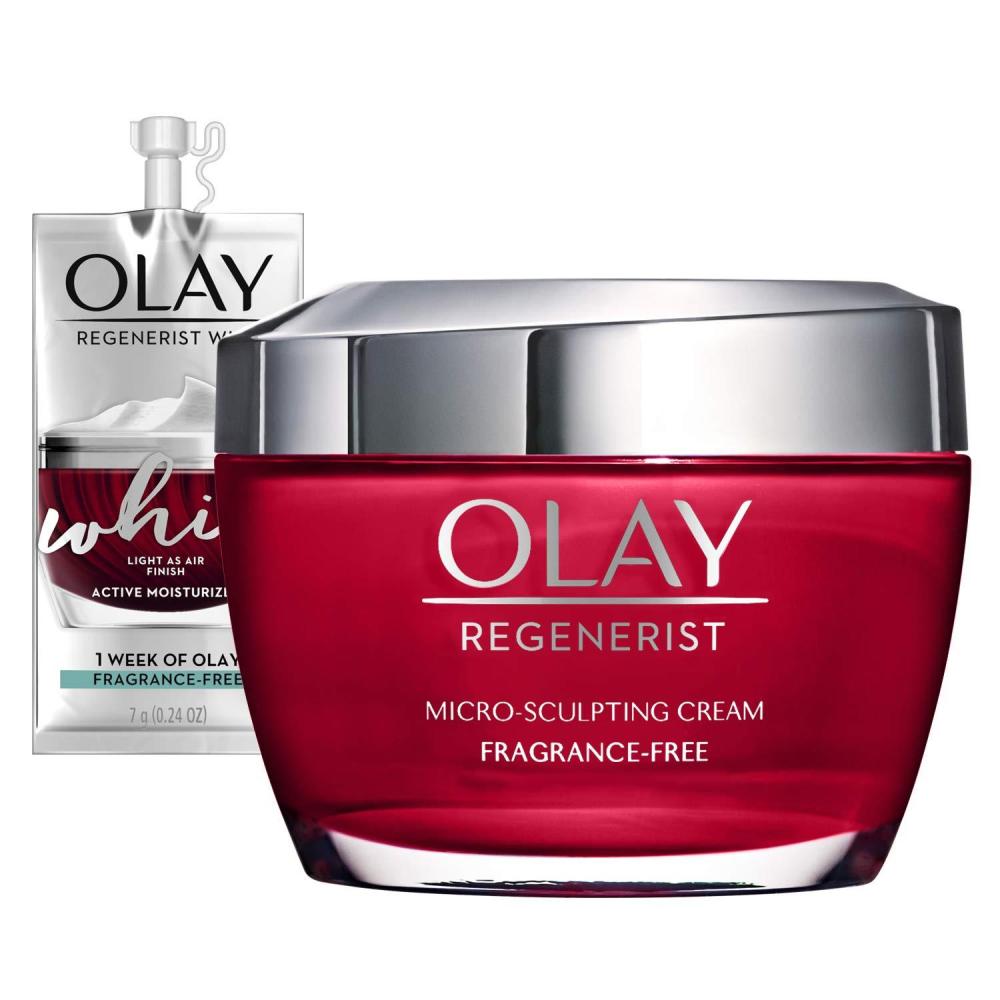 imageOlay Face Moisturizer Regenerist MicroSculpting Cream for Women FragranceFree  Hydrating AntiAging Skin Care 17 oz ampamp Trial Size Vitamin C Cleansing Melts WaterActivated Face Wash 12 ctFragranceFree