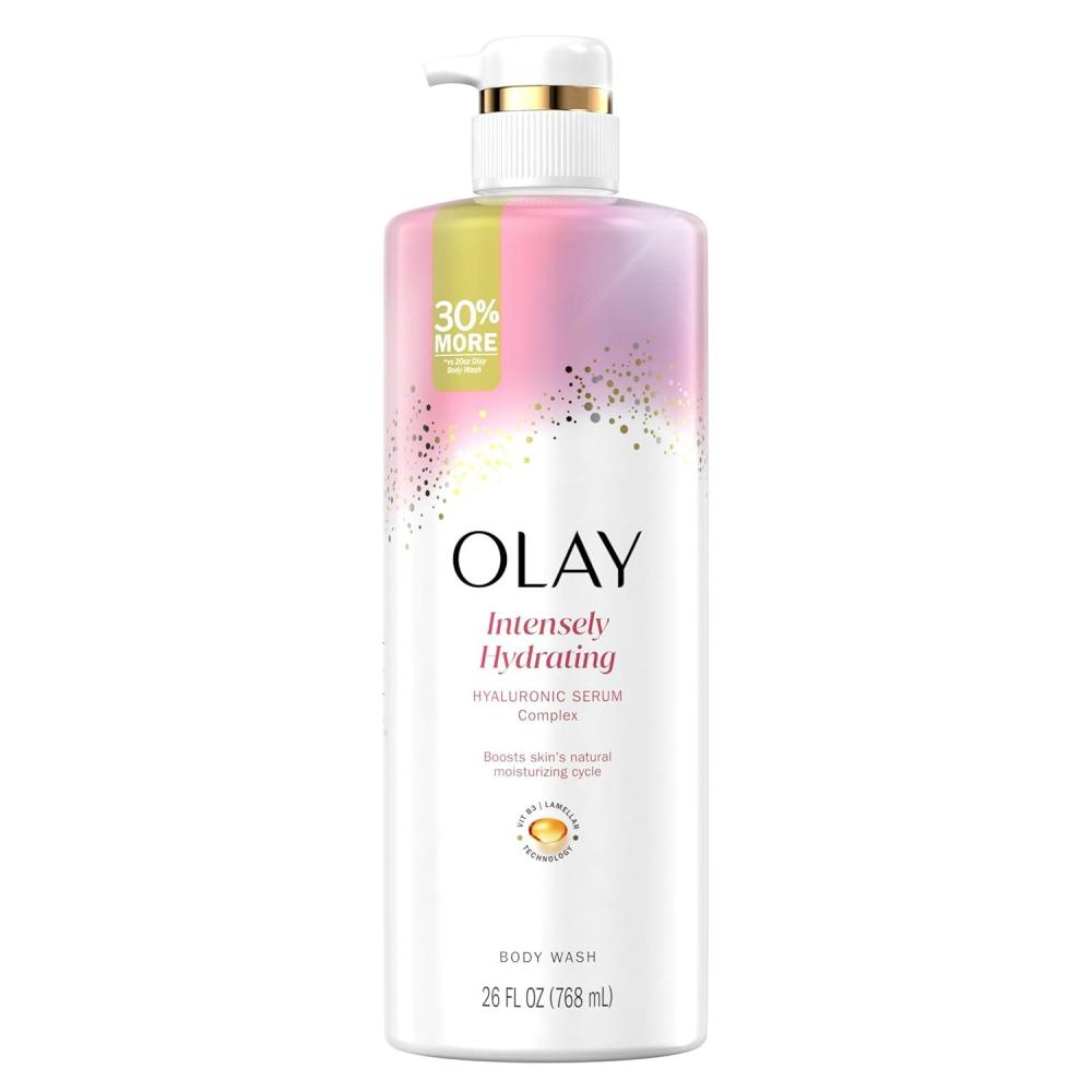 imageOlay Intensely Hydrating Body Wash  Body Lotion Bundle Pack Moisturizing ampamp Nourishing Formula with Hyaluronic Acid ampamp Vitamin B3 Complex 26 fl oz ampamp 17 fl oz Pack of 2Scented