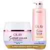imageOlay Super Cream with Sunscreen SPF 30 17 oz  Body Wash for Extra Dry Skin 185 oz  24hr Long Lasting Hydration  Vitamin C ampamp E Hyaluronic Acid Niacinamide  Smooth Brighten Firm