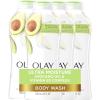 imageOlay Ultra Moisture Body Wash for Women Deeply Nourishes Vitamin B3 Complex Clinically Proven Avocado Oil Scent 22 Fl Oz Pack of 4