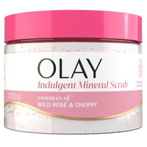 imageOlay Body Indulgent Mineral Scrub Skin Exfoliating ampamp Massaging Pearls Nourishing Soft ampamp Gentle Formula Renewing BHA Vitamin B3 Complex Luxurious Fragrances Wild Rose ampamp Cherry Creme Scent 11 ozWild Rose  Cherry Creme