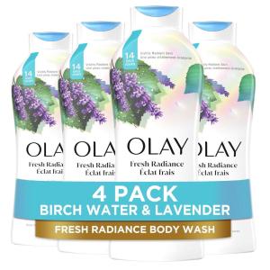 imageOlay Body Wash for Women Fresh Radiance Refreshing ampamp Renewing Made with Plant Based Cleansers B3 Botanical Complex For All Skin Types Birch Water ampamp Lavender Scent 22 fl oz Pack of 4Birch Water  Lavender