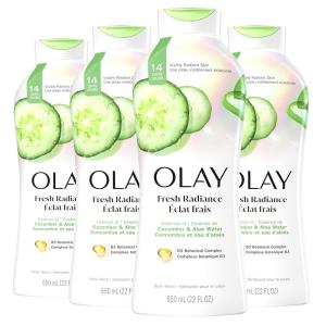 imageOlay Body Wash for Women Fresh Radiance Refreshing ampamp Renewing Made with Plant Based Cleansers B3 Botanical Complex For All Skin Types Orchid ampamp Black Currant Scent 22 fl oz Pack of 4Cucumber  Aloe Water