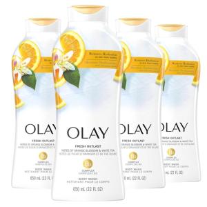 imageOlay Body Wash for Women Fresh Radiance Refreshing ampamp Renewing Made with Plant Based Cleansers B3 Botanical Complex For All Skin Types Orchid ampamp Black Currant Scent 22 fl oz Pack of 4Orange Blossom  White Tea