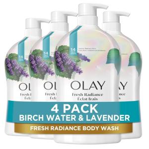 imageOlay Body Wash for Women Fresh Radiance Refreshing ampamp Renewing Made with Plant Based Cleansers B3 Botanical Complex For All Skin Types Orchid ampamp Black Currant Scent 22 fl oz Pack of 4Birch Water  Lavender