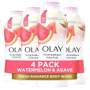imageOlay Body Wash for Women Fresh Radiance Refreshing ampamp Renewing Made with Plant Based Cleansers B3 Botanical Complex For All Skin Types Orchid ampamp Black Currant Scent 22 fl oz Pack of 4Watermelon  Agave