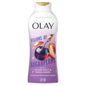 imageOlay Body Wash for Women Hydrating ampamp Moisturizing Holiday Edition With Plant Based Cleansers B3 Complex For All Skin Types Fireside Fir with Fresh Spruce ampamp Sandalwood Scent 22 fl ozVisions of Sugarplums with Spiced Fruit  Warm Amber