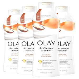 imageOlay Body Wash for Women Ultra Moisture 24hr Moisturizing Hydrating ampamp Refreshing B3 Vitamin Complex Free of Parabens ampamp Phthalates For All Skin Types Coconut Oil Scent 22 fl oz Pack of 4Cocoa Butter