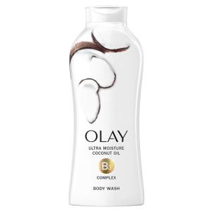 imageOlay Body Wash for Women Ultra Moisture 24hr Moisturizing Hydrating ampamp Refreshing B3 Vitamin Complex Free of Parabens ampamp Phthalates For All Skin Types Coconut Oil Scent 33 fl oz Pack of 4Coconut