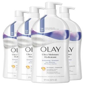 imageOlay Body Wash for Women Ultra Moisture Exfoliating Formula 24hr Moisturizing Hydrating ampamp Replenshing B3 Vitamin Complex For All Skin Types Sea Minerals Scent 33 fl oz Pack of 4