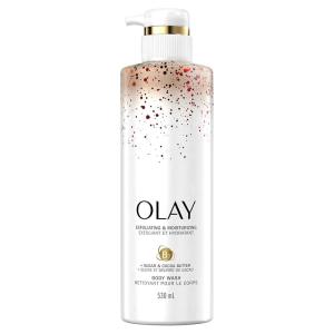 imageOlay Exfoliating ampamp Moisturizing Body Wash With Sugar Cocoa Butter and Vitamin B3 20 Fl Ounce Pack of 4Chocolate