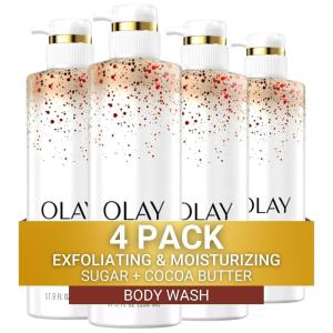 imageOlay Exfoliating ampamp Moisturizing Body Wash With Sugar Cocoa Butter and Vitamin B3 20 Fl Ounce Pack of 4Sugar Cocoa Butter  Vitamin B3