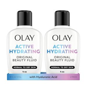 imageOlay Face Moisturizer Active Hydrating Beauty Fluid Lotion Original Facial Moisturizer 4 Oz Pack of 2