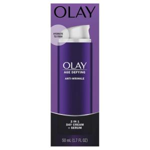imageOlay Face Serum Age Defying AntiWrinkle 2in1 Day Cream  AntiAging AntiWrinkle Smooths Fine Lines and Wrinkles Firming Lifting  Niacinamide Glycerin Aloe Vera 17 Oz