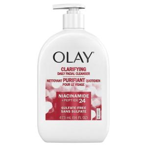 imageOlay Face Wash Daily Facial Cleanser with Niacinamide Peptides ampamp Glycerin  Clarifying Refreshes Skin Surface Refines Appearance of Pores  SulfateFree ParabenFree OilFree 16 Oz