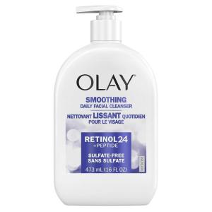 imageOlay Face Wash Daily Facial Cleanser with Retinol Peptides ampamp Glycerin  Smoothing Noursihes Skin Surface Hydrates while Cleansing  SulfateFree ParabenFree 16 Oz