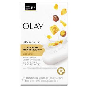 imageOlay Moisture Outlast Ultra Moisture Shea Butter Beauty Bar with Vitamin B3 Complex 375 oz Pack of 6