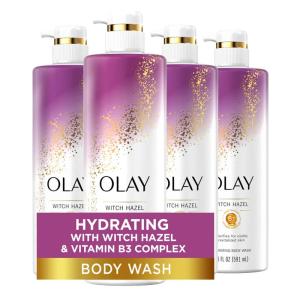 imageOlay Moisturizing Body Wash for Women with Witch Hazel and Vitamin B3 20 fl oz Pack of 4