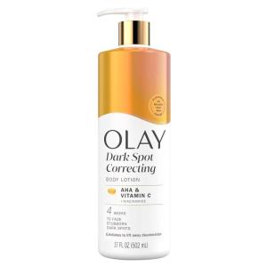 imageOlay Super Serum Hand ampamp Body Lotion for Dry Skin 24hr Long Lasting Hydration 5 Ingredient Serum Complex for Bright Even Firm Luminous Skin Sweet Vanilla ampamp Soft Wood Scent 185 fl ozAHA