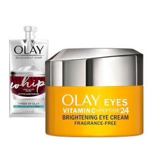 imageOlay Vitamin C  Peptide 24 Eye Cream FragranceFree 05 oz  Whip Face Moisturizer TravelTrial Size Gift Set