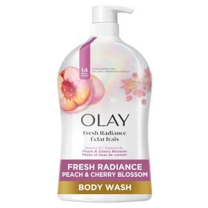 imageOlay Body Wash for Women Fresh Radiance Refreshing ampamp Renewing Made with Plant Based Cleansers B3 Botanical Complex For All Skin Types Peach ampamp Cherry Blossom Scent 33 fl ozPeach and Cherry Blossom