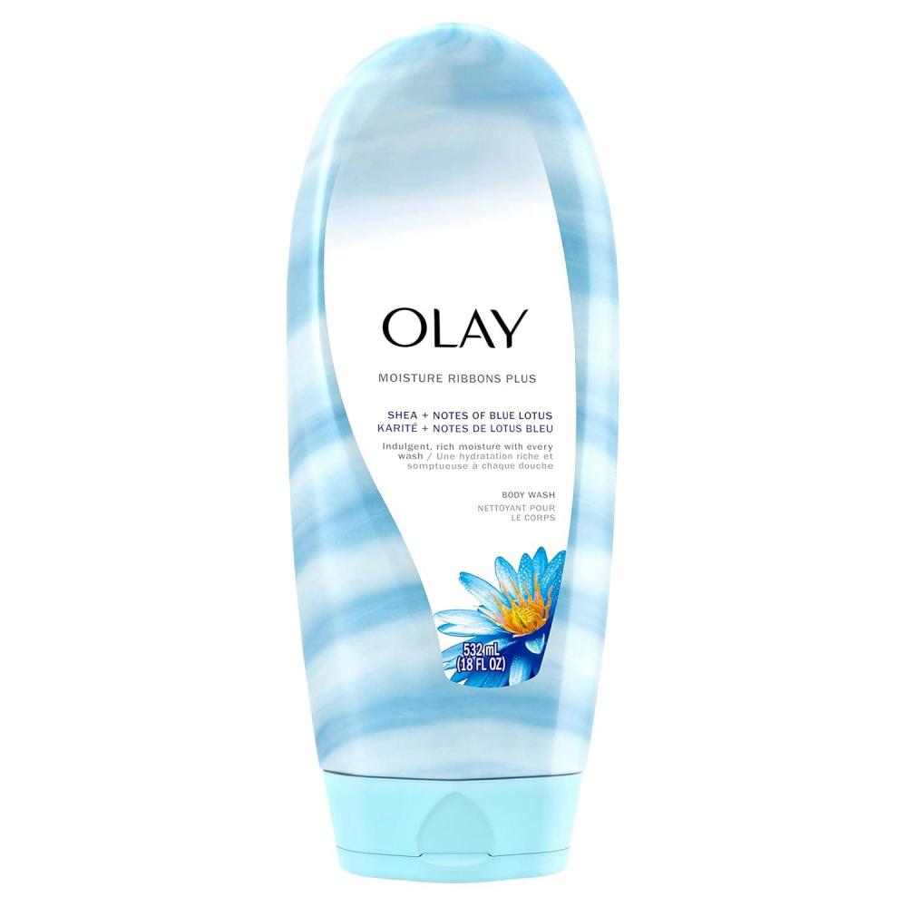 imageOlay Body Wash for Women Moisture Ribbons Plus Deep Conditioning ampamp Moisturizing Formula Long Lasting Smooth Soft Skin For All Skin Types Shea Butter ampamp Manuka Honey Scent 18 fl ozShea  Blue Lotus