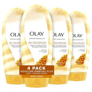 imageOlay Moisture Ribbons Body Wash with Shea and Notes of Jasmine Petals 18 fl oz Pack of 4Honey