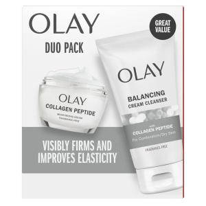 imageOlay Collagen Peptide Duo Pack Balancing Cream Face Wash FragranceFree 50 fl oz Moisturizing Cream Moisturizer FragranceFree 17 oz