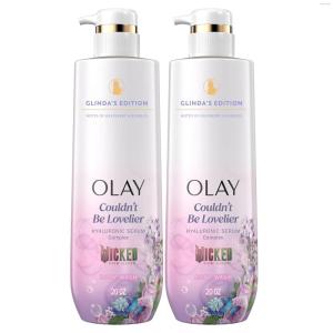 imageOlay Body Wash for Women Couldnt Be Lovelier Glindas Edition Intensely Hydrating ampamp Renewing ProHyaluronic Acid Serum ampamp Vitamin B3 All Skin Types Raspberry ampamp Bubbles Scent 20 fl oz Pack of 2