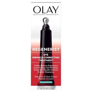 imageOlay Regenerist Under Eye Cream Roller Eye Wrinkle Cream Crows Feet amp Bags Treatment AntiWrinkle AntiAging Serum FragranceFree HexaRepair Peptide amp Bakuchiol 07oz