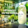 imageOlay Body Wash for Women 247 SkinLoving Freshness Miami Mocktails Plant Based Cleansers Vitamin B3 amp Antioxidant Blend All Skin Types Berry Passionate with Passionfruit amp Guava Scent 22 fl ozLime It Up with Lime  Bergamot