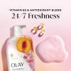 imageOlay Body Wash for Women Fresh Radiance 247 SkinLoving Freshness Visibly Radiant Plant Based Cleansers Vitamin B3 amp Antioxidant Blend For All Skin Types Strawberry amp Mint Scent 29 fl ozPeach  Cherry Blossom