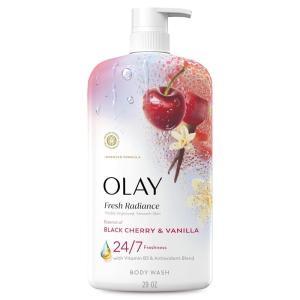 imageOlay Body Wash for Women Fresh Radiance 247 SkinLoving Freshness Visibly Radiant Plant Based Cleansers Vitamin B3 amp Antioxidant Blend For All Skin Types Strawberry amp Mint Scent 29 fl ozBlack Cherry  Vanilla