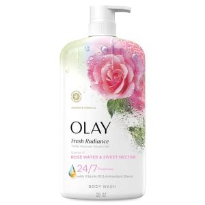 imageOlay Body Wash for Women Fresh Radiance 247 SkinLoving Freshness Visibly Radiant Plant Based Cleansers Vitamin B3 amp Antioxidant Blend For All Skin Types Strawberry amp Mint Scent 29 fl ozRose
