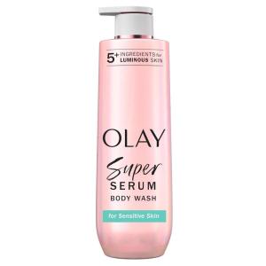 imageOlay Super Serum Body Wash for Normal Skin 24hr Long Lasting Rich Hydration 5 Ingredient Complex for Bright Even Firm amp Luminous Skin with Collagen Peptide BHA Vitamin C 20 fl ozSensitive