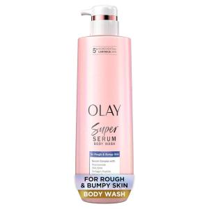 imageOlay Super Serum Body Wash for Normal Skin 24hr Long Lasting Rich Hydration 5 Ingredient Complex for Bright Even Firm amp Luminous Skin with Collagen Peptide BHA Vitamin C 20 fl ozRough  Bumpy