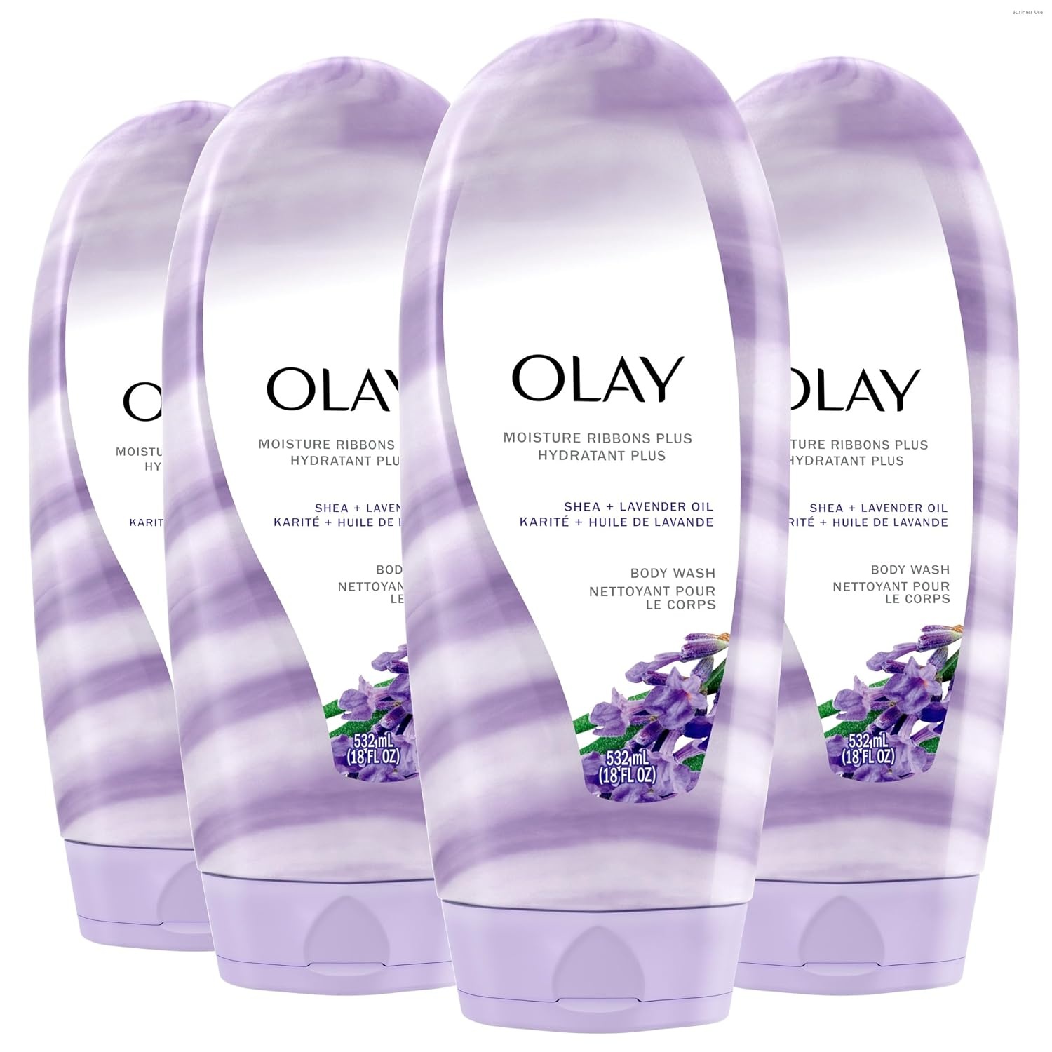 image:imageOlay Body Wash for Women Moisture Ribbons Plus Deep Conditioning amp Moisturizing Formula Long Lasting Smooth Soft Skin For All Skin Types Shea Butter amp Manuka Honey Scent 18 fl oz Pack of 4Shea Butter  Lavender Oil