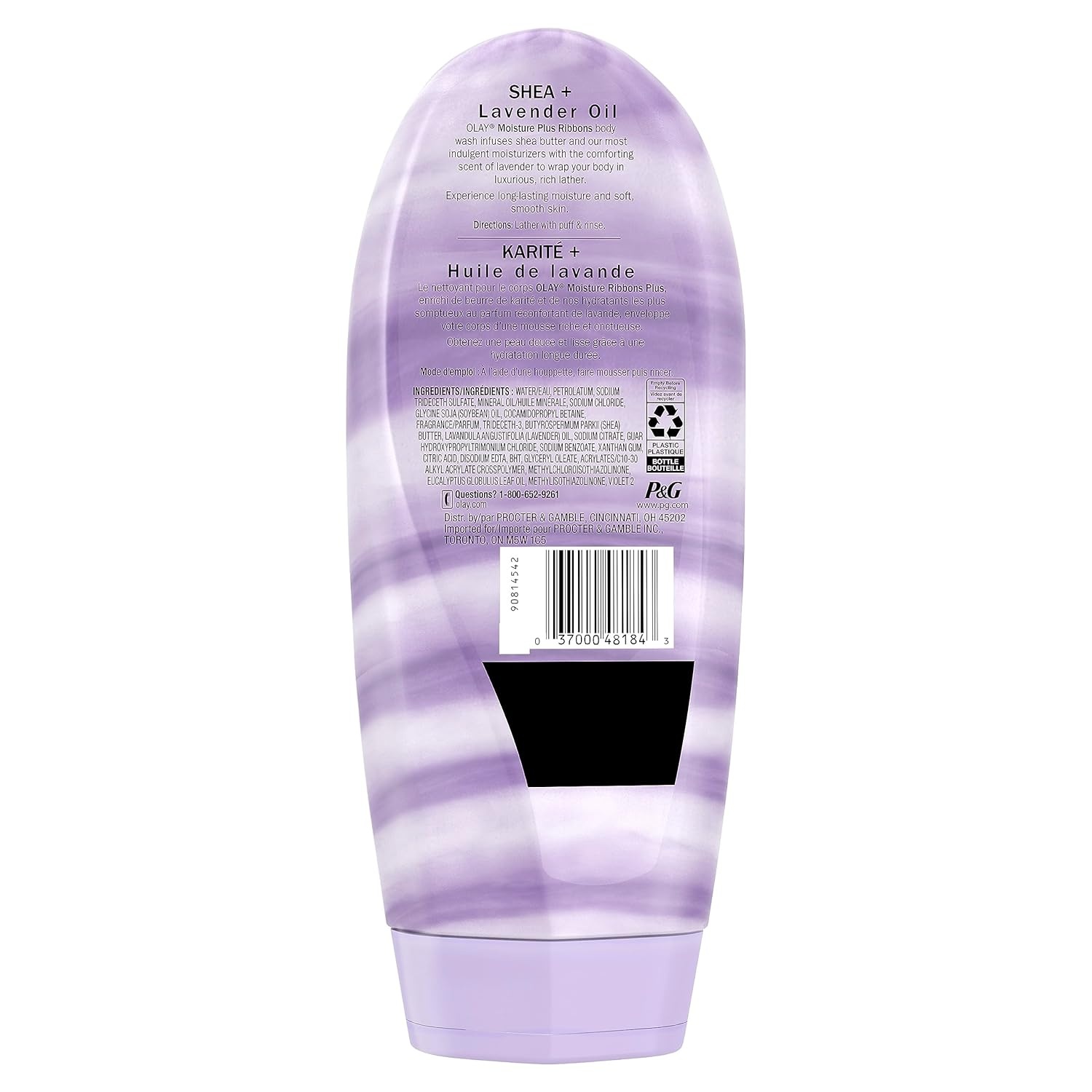 image:imageOlay Body Wash for Women Moisture Ribbons Plus Deep Conditioning amp Moisturizing Formula Long Lasting Smooth Soft Skin For All Skin Types Shea Butter amp Manuka Honey Scent 18 fl oz Pack of 4Shea Butter  Lavender Oil