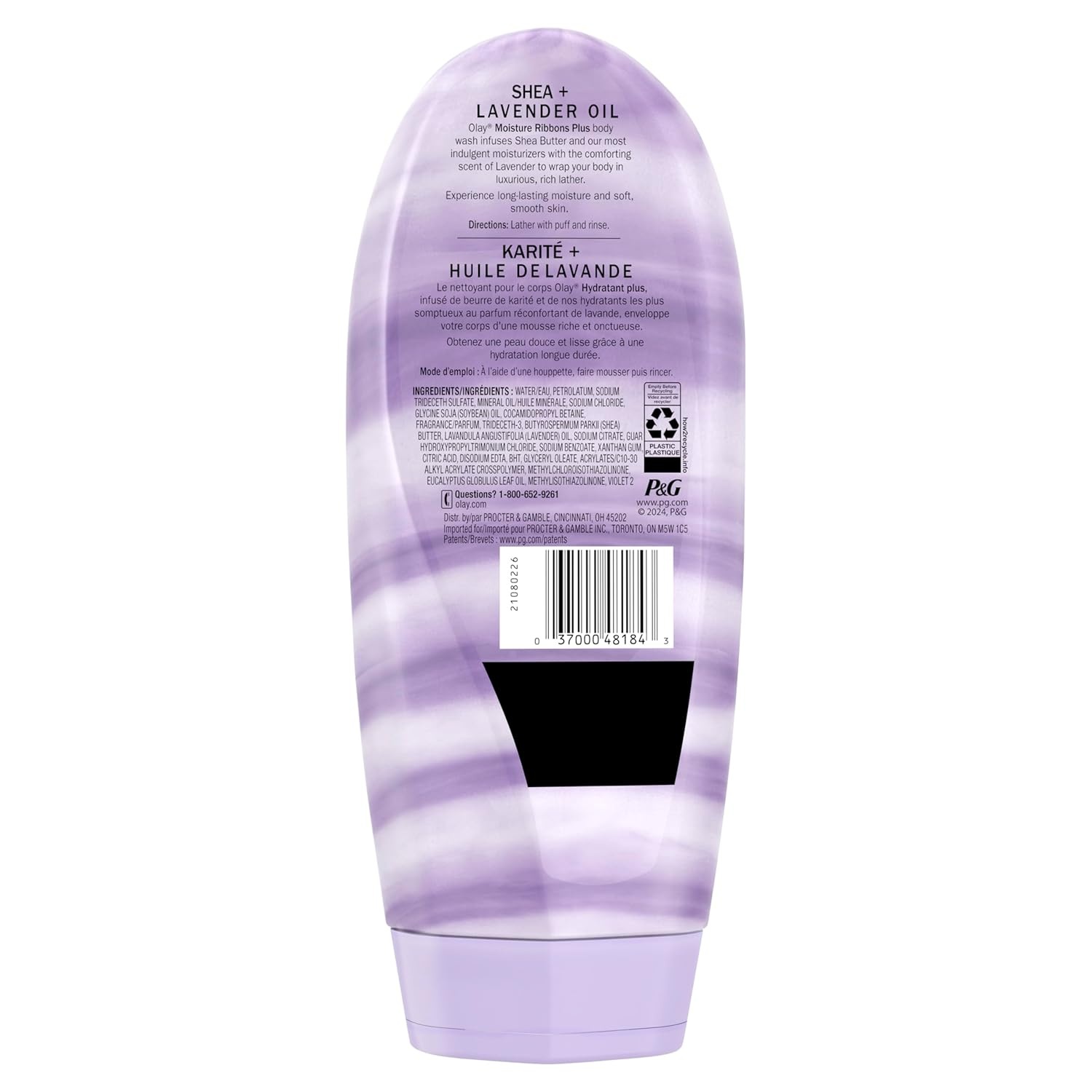 image:imageOlay Body Wash for Women Moisture Ribbons Plus Deep Conditioning amp Moisturizing Formula Long Lasting Smooth Soft Skin For All Skin Types Shea Butter amp Manuka Honey Scent 18 fl oz Pack of 4Shea Butter  Lavender Oil