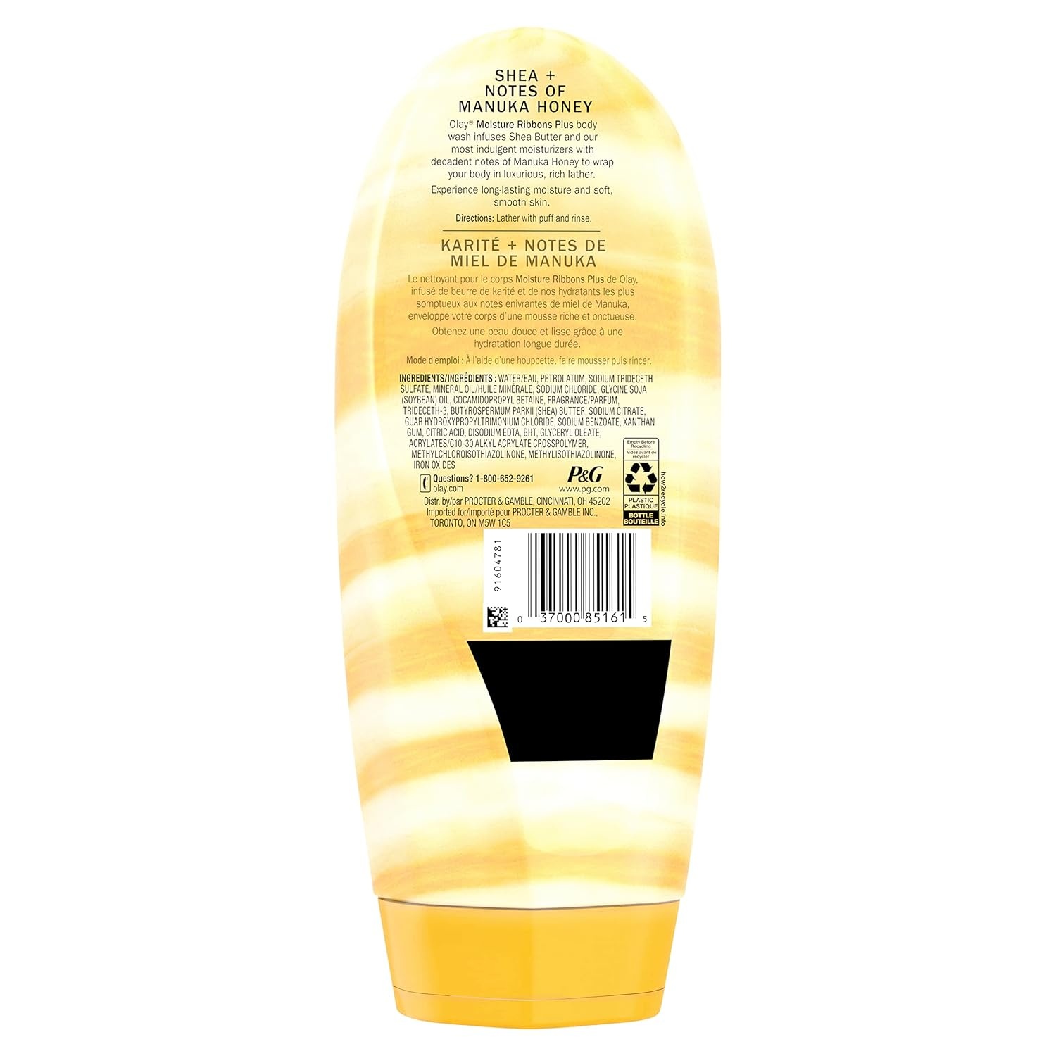 image:imageOlay Body Wash for Women Moisture Ribbons Plus Deep Conditioning amp Moisturizing Formula Long Lasting Smooth Soft Skin For All Skin Types Shea Butter amp Manuka Honey Scent 18 fl oz Pack of 4Shea Butter  Manuka Honey