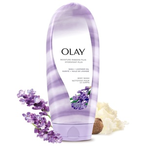 image:imageOlay Body Wash for Women Moisture Ribbons Plus Deep Conditioning amp Moisturizing Formula Long Lasting Smooth Soft Skin For All Skin Types Shea Butter amp Manuka Honey Scent 18 fl oz Pack of 4Shea Butter  Lavender Oil